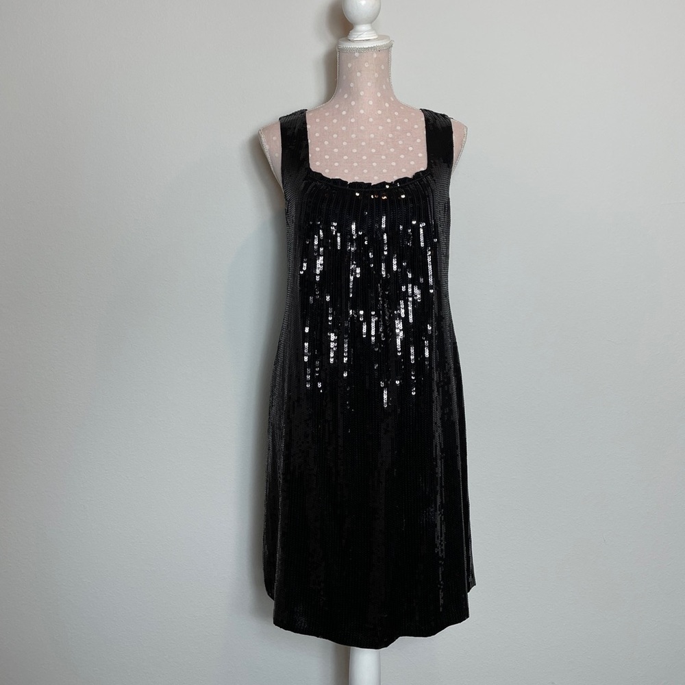 Elie Tahari sequins holiday/ special occasion dress black